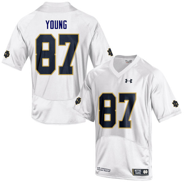 Men #87 Michael Young Notre Dame Fighting Irish College Football Jerseys Sale-White